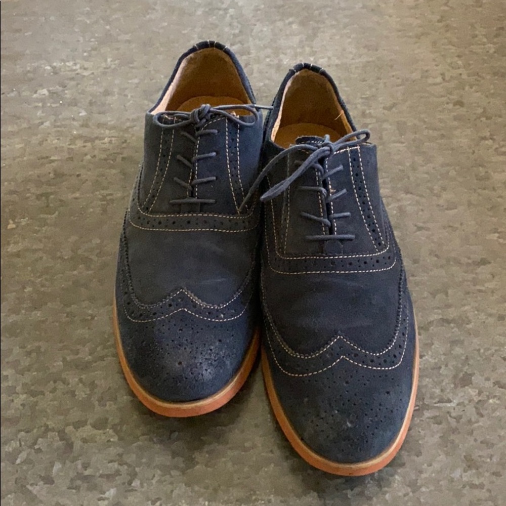 FLORSHEIM Suede Blue Sz 11D Wingtip Oxfords